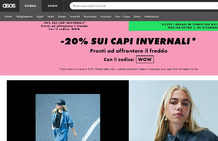 Homepage di ASOS